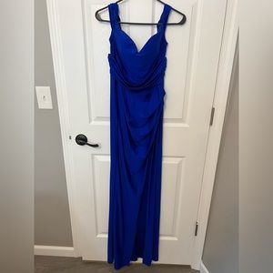 Windsor Off The Shoulder Blue Prom Dress